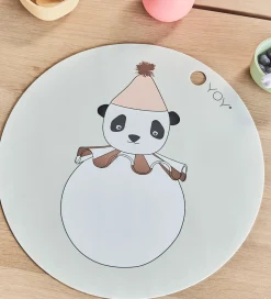 OYOY Dækkeservietter*Dækkeserviet - Silikone - Panda Pompom - Offwhite