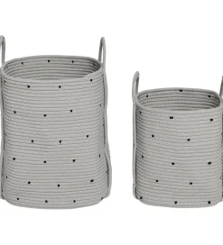 OYOY Kurve*Opbevaringskurve - 2-pak - Cotton Rope - Dot - Clay