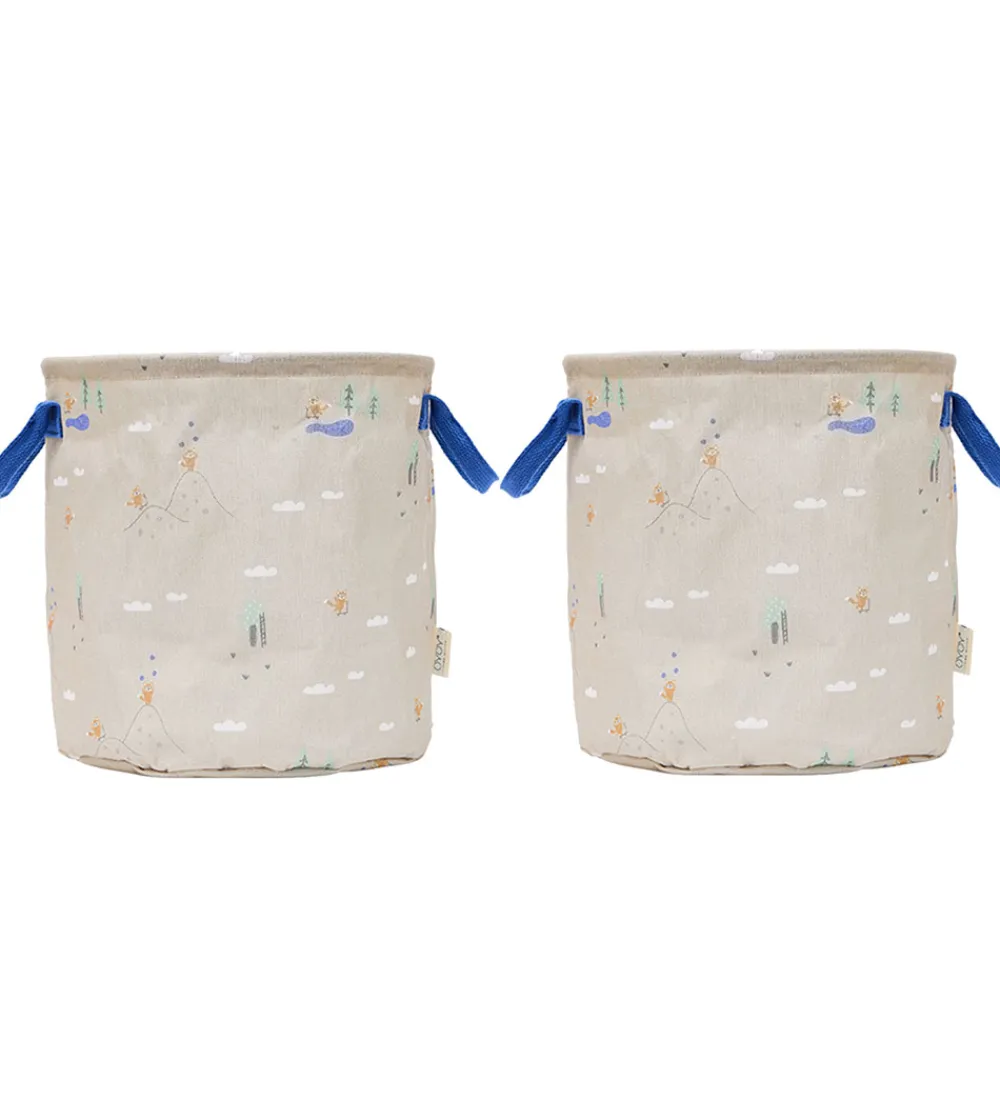 OYOY Kurve|Opbevaring*Opbevaringskurve - 2-pak - Foxy - Medium - Beige/Blue