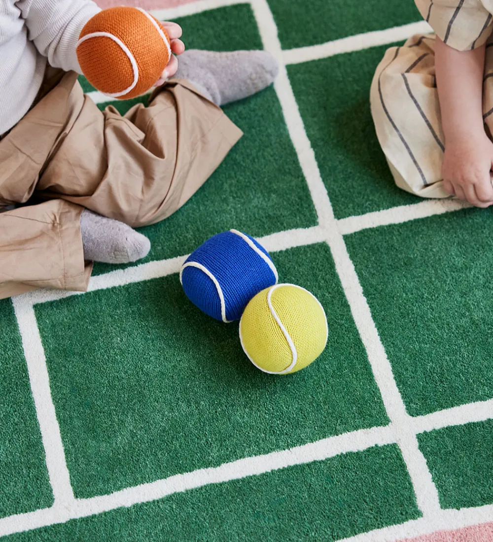 Gribelegetøj|Bolde-OYOY Rangle - Tennisbolde - Apricot / Blue