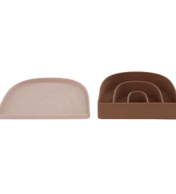 Skåle-OYOY Tallerken & Skål - Silikone - Rainbow - Rose/Fudge