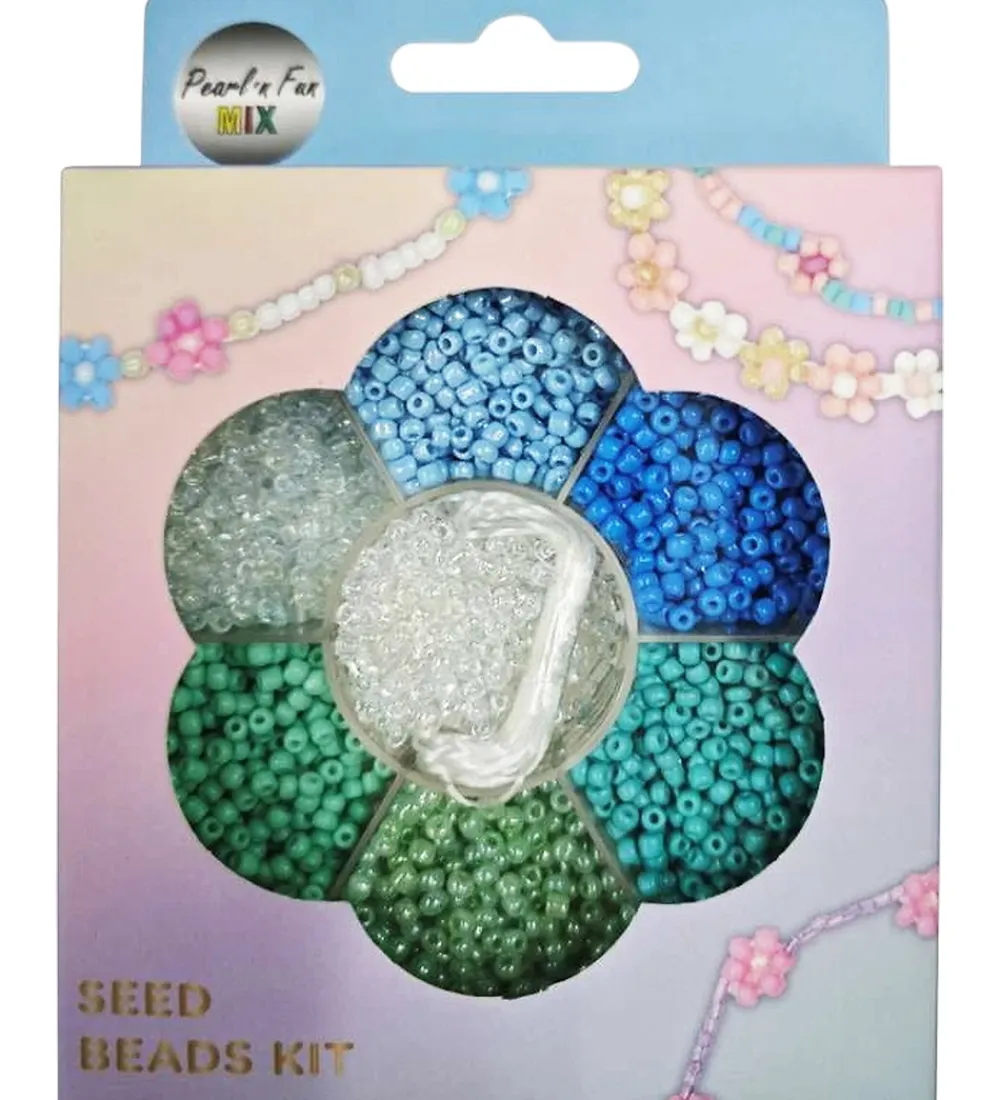 Pearl N Fun Perler*- Perler - Glasperlemix - Blå/Grøn/Klar