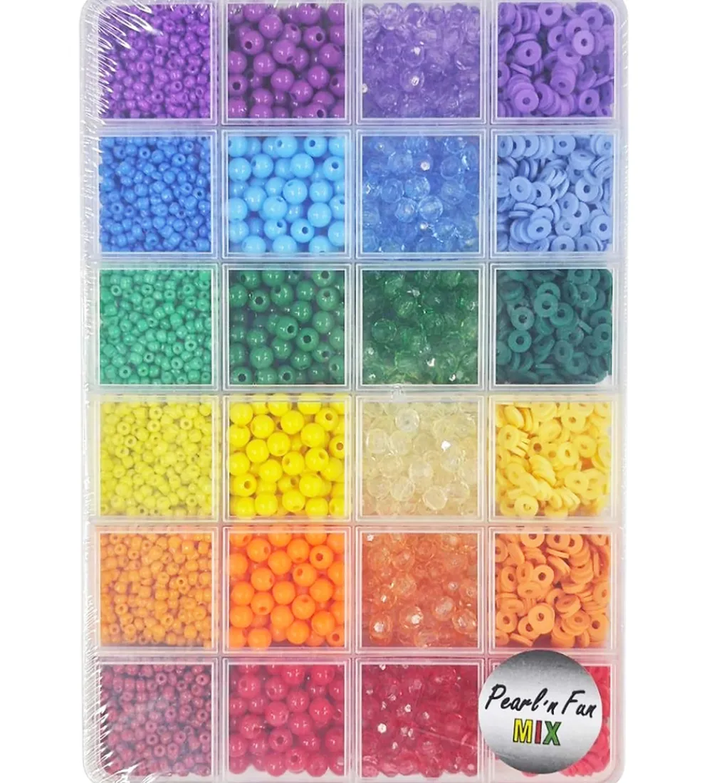 Perler-Pearl N Fun Perler - Smykkesæt - Regnbuefarver