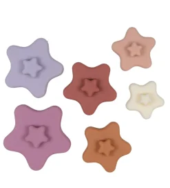 Petit Monkey Stablelegetøj*Stabletårn Stjerner - Silikone - Lilla/Rosa Mix