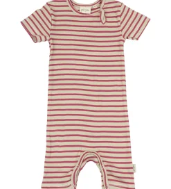 Sommerdragter-Petit Piao Sommerdragt - Rib - Modal - Light Berry/Dark Off Whit
