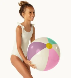 Strandlegetøj-Petites Pommes Badebold - 45 cm - Otto - Menthe/Violet/Pink