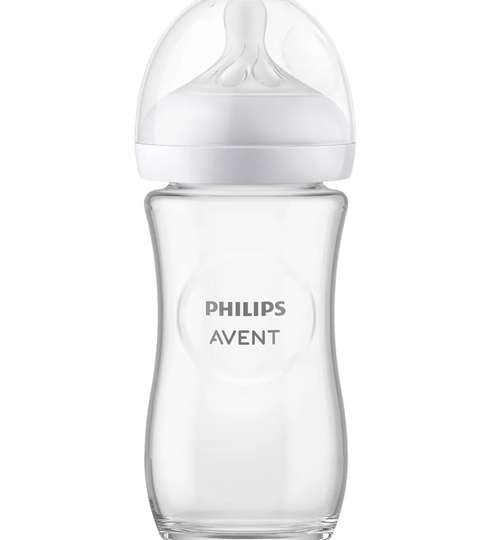 Sutteflasker|Amning-Philips Avent Sutteflaske - Glas - Natural Response - 240 ml - K