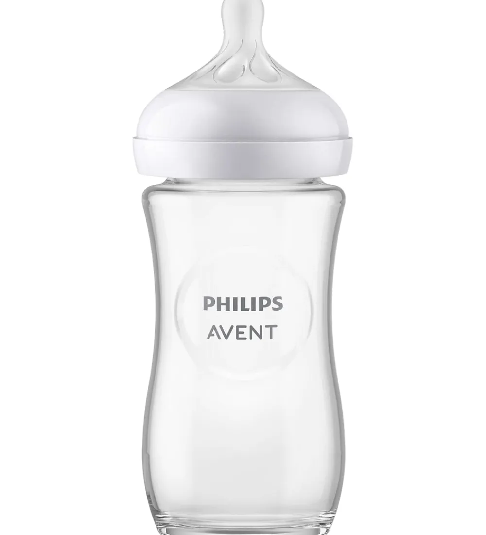 Sutteflasker|Amning-Philips Avent Sutteflaske - Glas - Natural Response - 240 ml - K