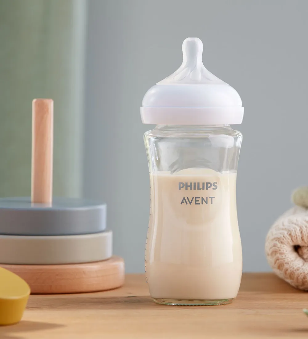 Sutteflasker|Amning-Philips Avent Sutteflaske - Glas - Natural Response - 240 ml - K