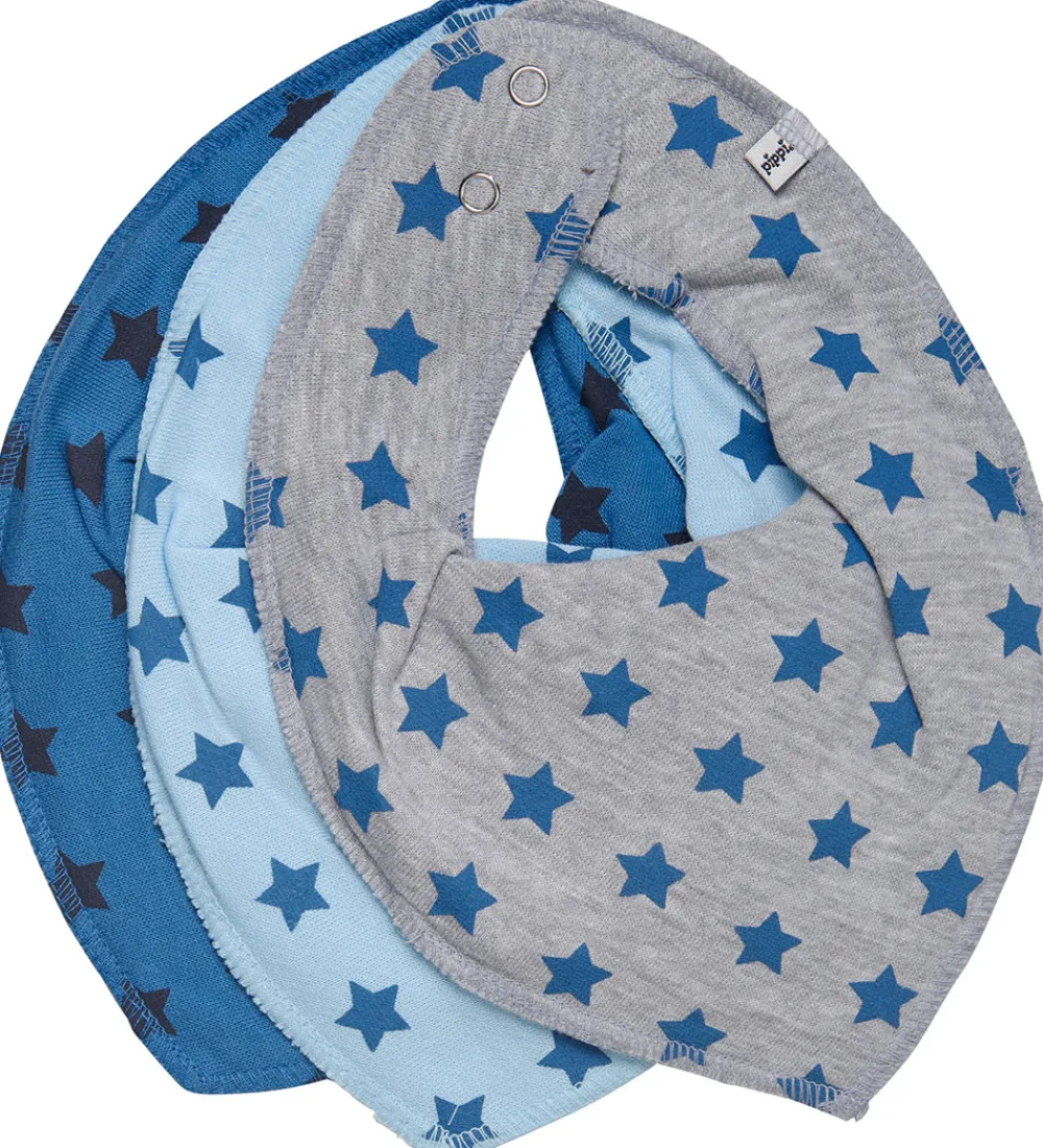 Savlesmække-Pippi Baby Pippi Savlesmæk - 3-pak - Spids - AOP - Dark Navy
