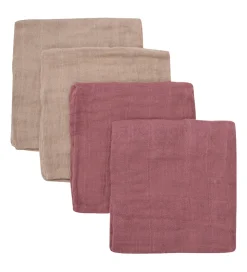 Pippi Baby Stofbleer*Pippi Stofbleer - 4 pak - 65x65 cm - Withered Rose/Beige
