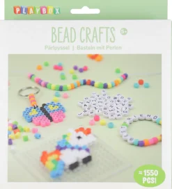 Perler-Playbox Perlesæt - Nøgleringe m. Perleplader - 1550 stk