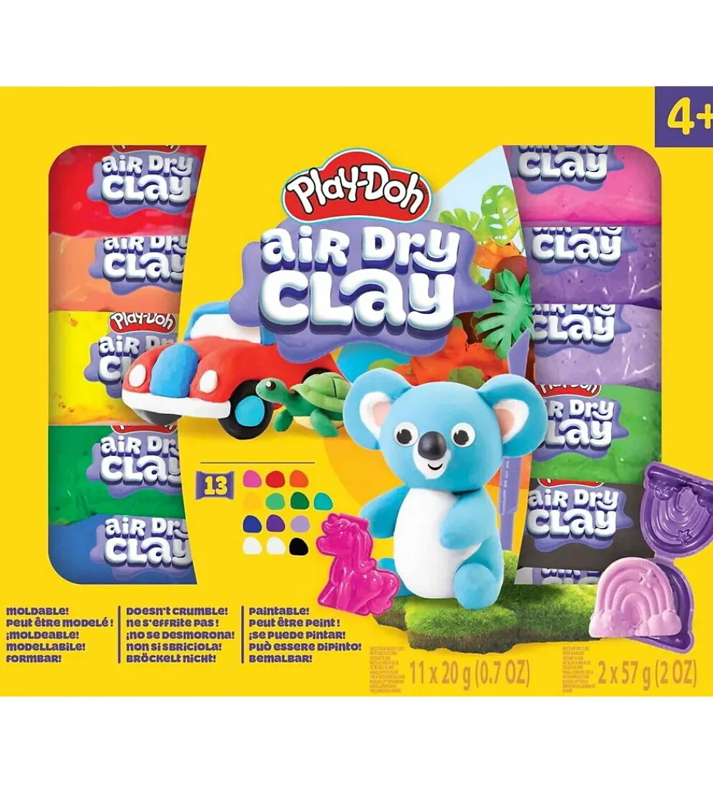 Play-Doh Modellervoks|Kreativ Leg*Modellervoks - Air Dry Clay - 13-pak - Variety Kit