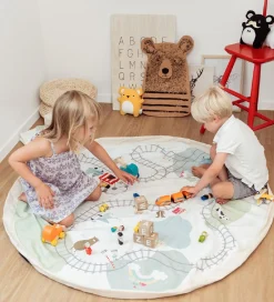 Opbevaringstæpper-Play&Go Legetøjstæppe - Ø140 cm - Train