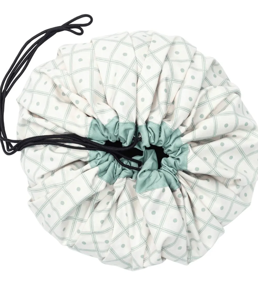 Play&Go Opbevaringstæpper*Legetøjstæppe - Ø140 cm - Geo Green