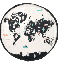 Play&Go Opbevaringstæpper*Legetøjstæppe - Ø140 cm - Worldmap