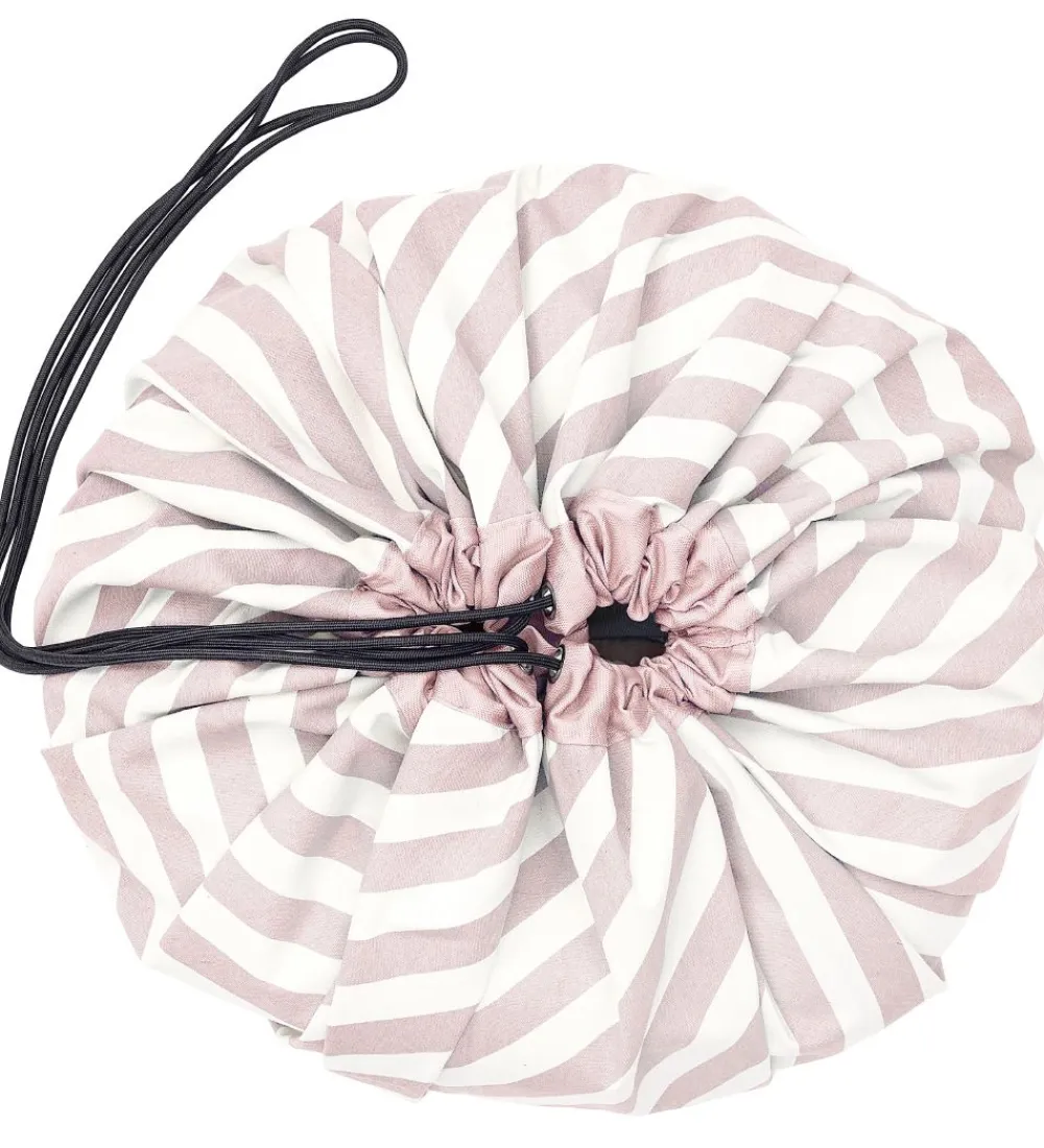 Opbevaringstæpper-Play&Go Legetøjstæppe - Ø140 cm - Stripes Pink
