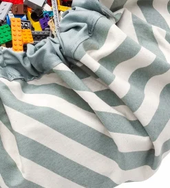 Play&Go Opbevaringstæpper*Legetøjstæppe - Ø140 cm - Stripes Green