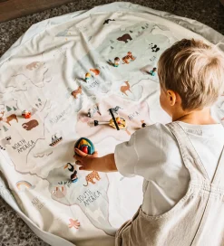 Legetæpper Og Legegulve|Babylegetøj-Play&Go Legetøjstæppe/Opbevaring - 140 cm - 2-i-1 - Worldmap