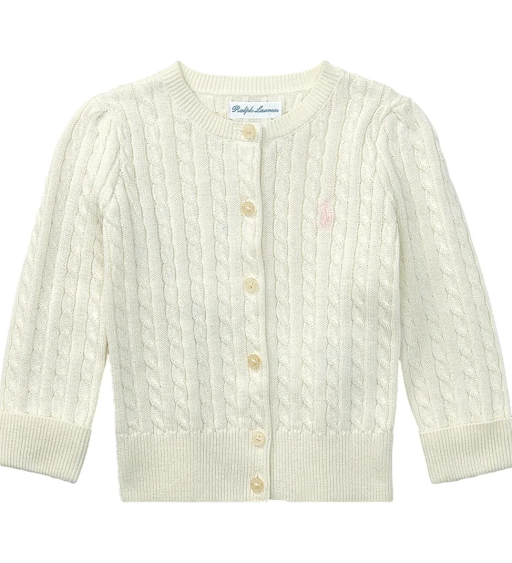 Striktrøjer-Polo Ralph Lauren Cardigan - Strik - Mini Cable - Warm White