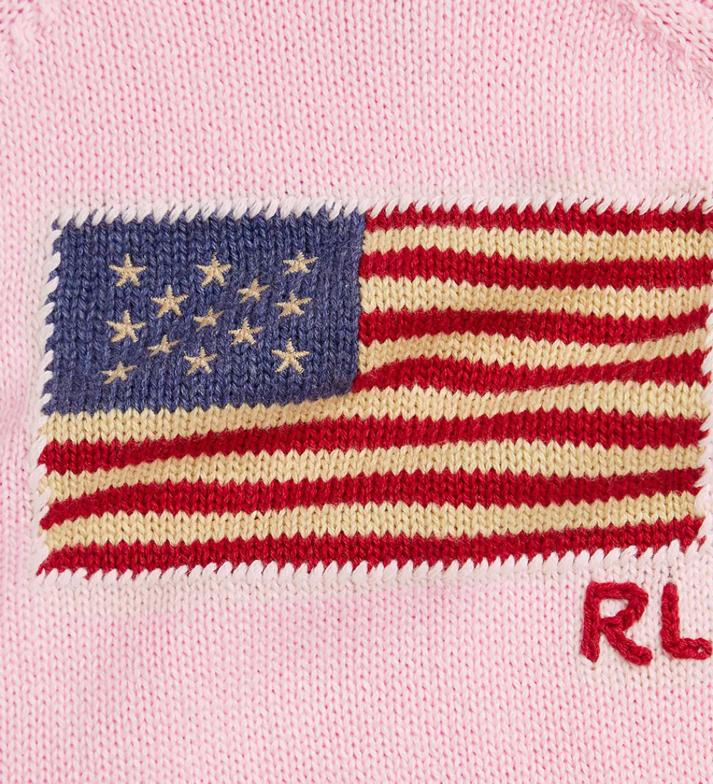 Heldragter-Polo Ralph Lauren Heldragt - Strik - Acacia Pink m. Flag