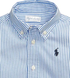 Polo Ralph Lauren Konfirmationstøj*Skjorte - Slim Fit - Blå/Hvidstribet