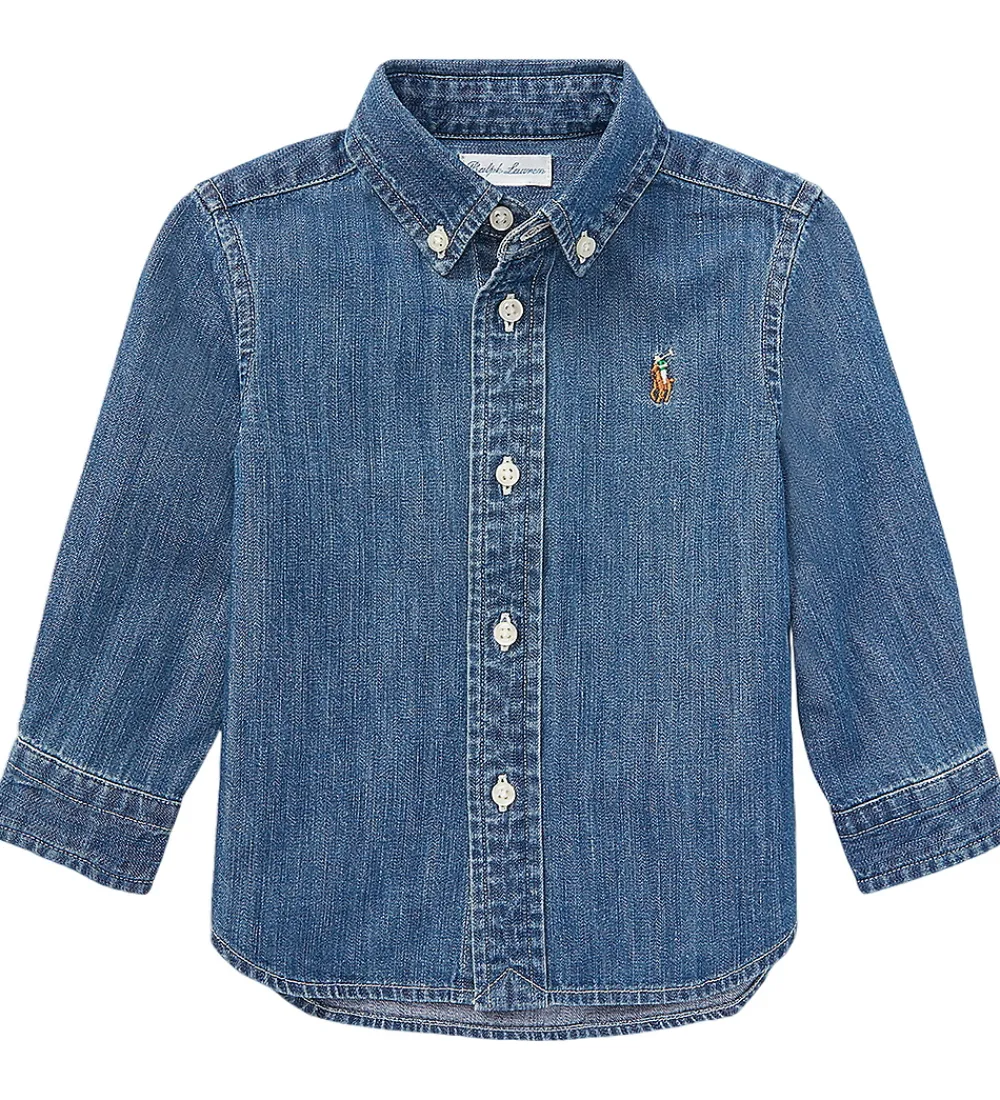 Skjorter|Konfirmationstøj-Polo Ralph Lauren Skjorte - Denim - Dark Blue