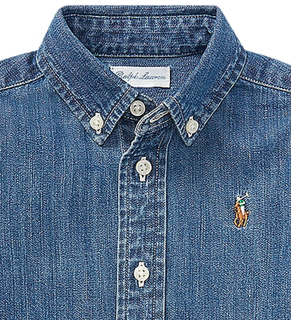 Skjorter|Konfirmationstøj-Polo Ralph Lauren Skjorte - Denim - Dark Blue