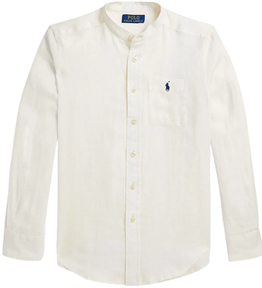 Konfirmationstøj-Polo Ralph Lauren Skjorte - Hør- Postboy - Hvid