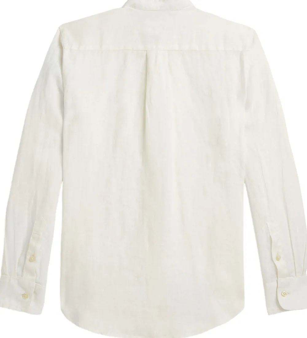 Konfirmationstøj-Polo Ralph Lauren Skjorte - Hør- Postboy - Hvid