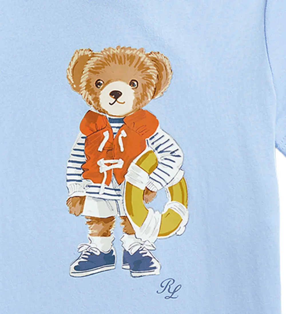 Polo Ralph Lauren Sommerdragter*Sommerdragt - Lyseblå m. Bamse