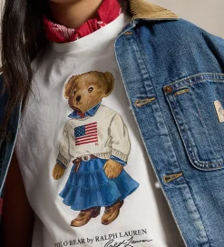 T-Shirts|Pigetøj-Polo Ralph Lauren T-shirt - Hvid m. Bamse