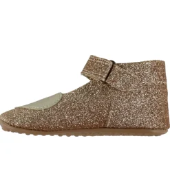 Begyndersko-Pom Pom Ballerina Hjemmesko - Beginners Heart - Gold Glitter