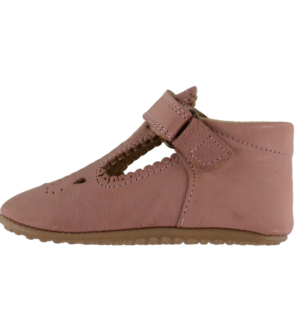 Begyndersko-Pom Pom Ballerina Hjemmesko - T-Bar - Nostalgic Rose