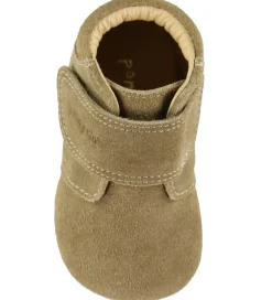 Begyndersko-Pom Pom Skindfutter - Beginners Velcro - Kakhi Suede
