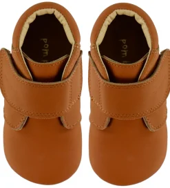 Pom Pom Børnesko Og Babysko|Begyndersko*Skindfutter - Beginners Velcro - Noos - Camel