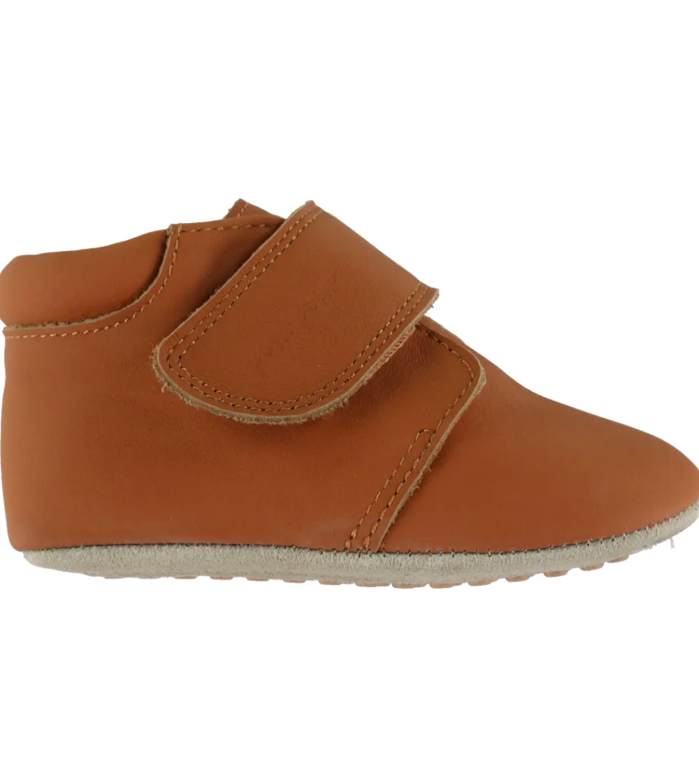 Pom Pom Børnesko Og Babysko|Begyndersko*Skindfutter - Beginners Velcro - Noos - Camel