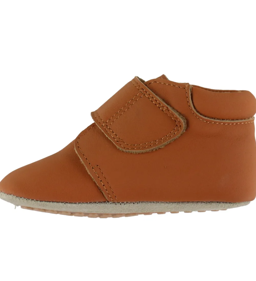 Pom Pom Børnesko Og Babysko|Begyndersko*Skindfutter - Beginners Velcro - Noos - Camel