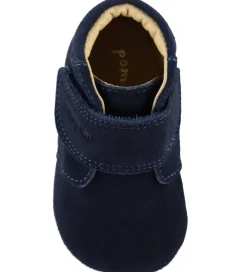 Pom Pom Begyndersko*Skindfutter - Beginners Velcro - Navy Suede