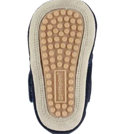 Pom Pom Begyndersko*Skindfutter - Beginners Velcro - Navy Suede