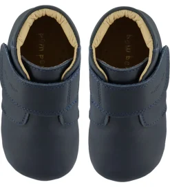 Pom Pom Børnesko Og Babysko|Begyndersko*Skindfutter - Beginners Velcro - Noos - Navy