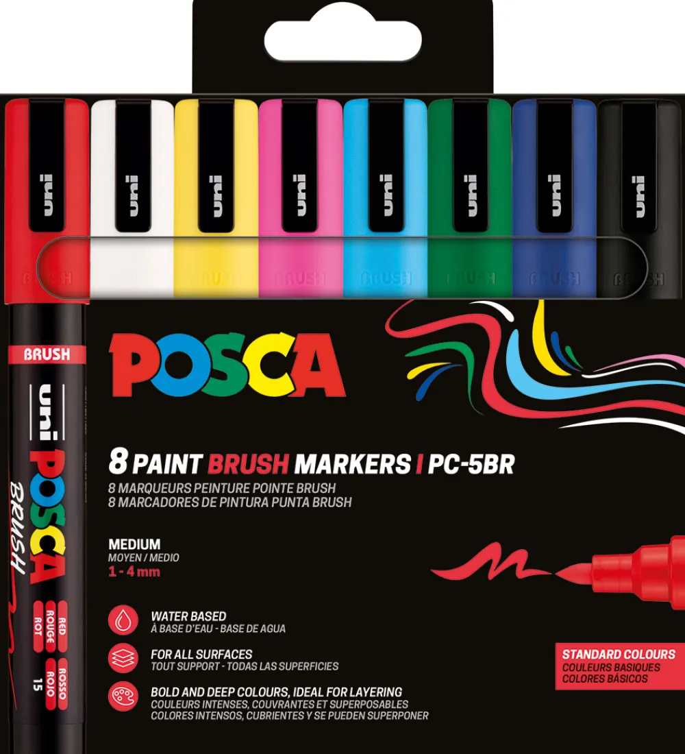 Posca Tuscher Og Farver|Kreativ Leg*Tuscher - PC-5BR - 8 stk. - Multifarvet