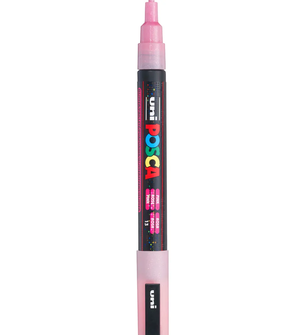 Posca Tuscher Og Farver*Tuscher - PC-3M - 4 stk. - Orange/Rosa/Rød/Gul m. Glimmer