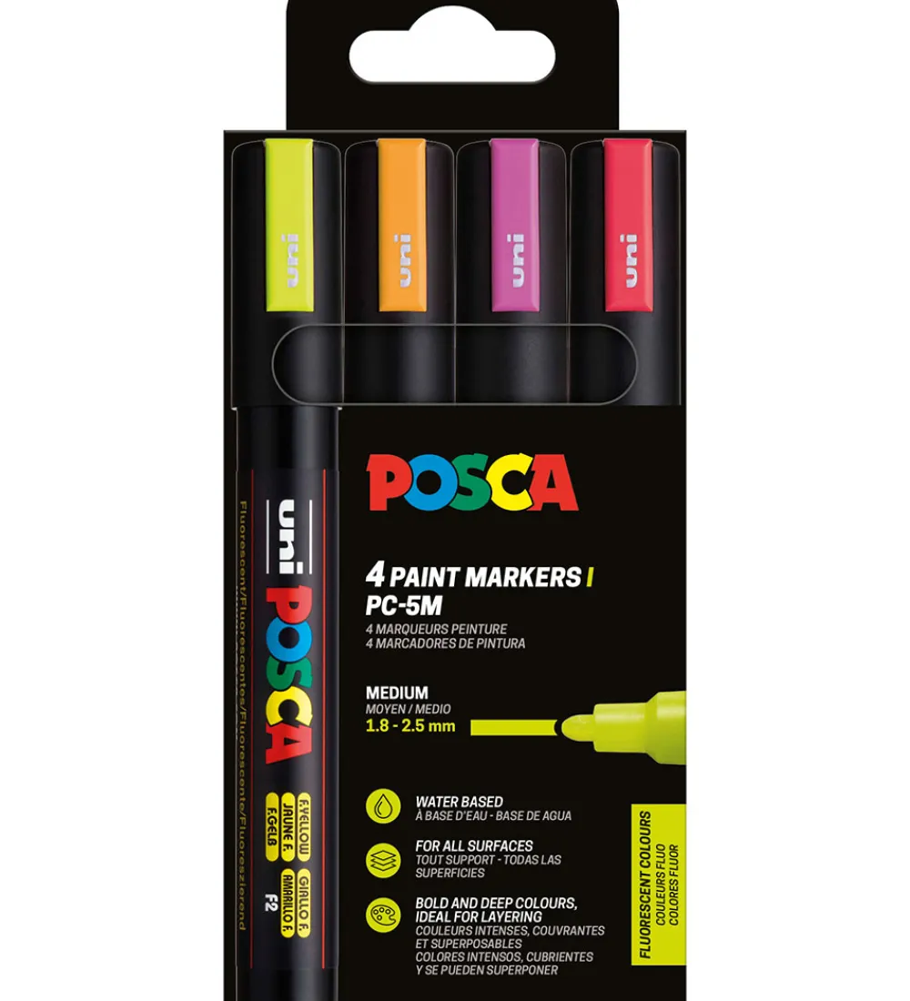 Tuscher Og Farver-Posca Tuscher - PC-5M - 4 stk. - Neon