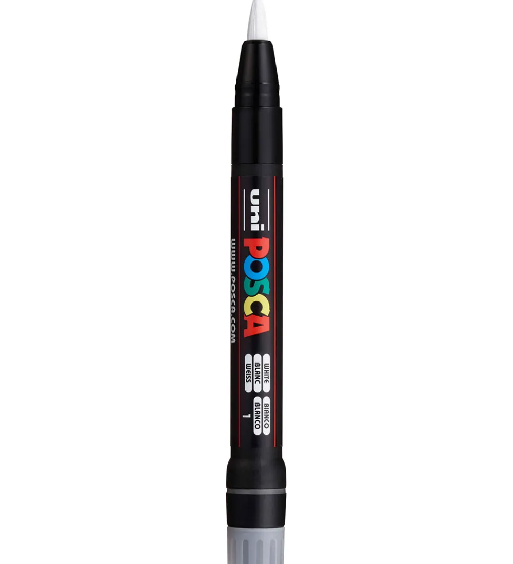 Posca Tuscher Og Farver*Tuscher m. Pensel-spids - PCF-350 - 3 stk. - Hvid/Sort
