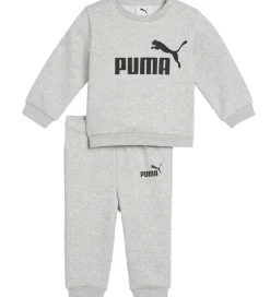 Træningssæt-Puma Sweatsæt - Minicats Ess Crew - Light Gray Heather