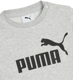 Træningssæt-Puma Sweatsæt - Minicats Ess Crew - Light Gray Heather