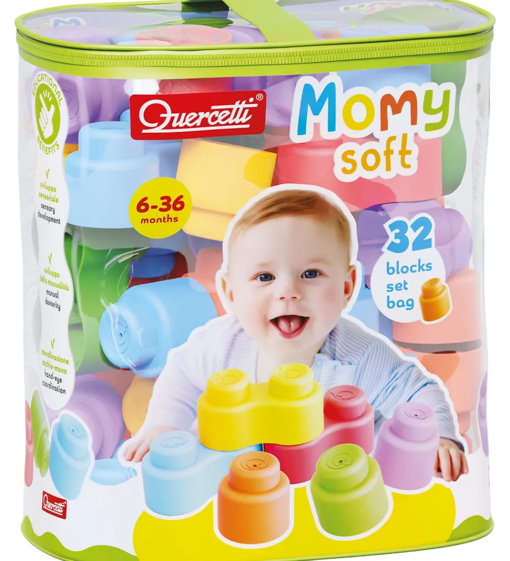 Konstruktionslegetøj|Byg Og Klodser-Quercetti Klodser - 32 stk - Momy Soft - 04143