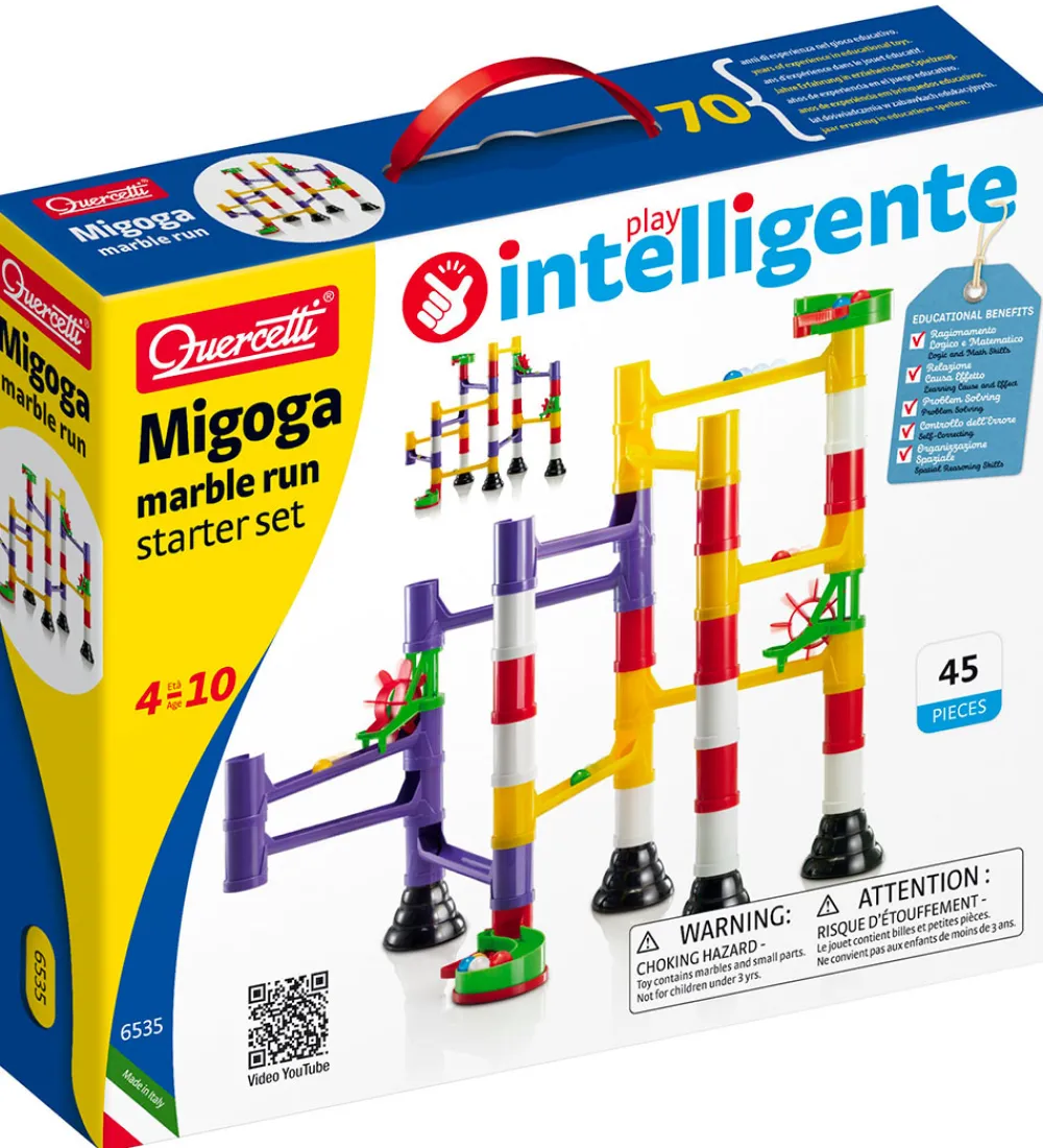 Quercetti Kuglebaner*Kuglebane - Migoga Marble Run Starter Set - 45 Dele -