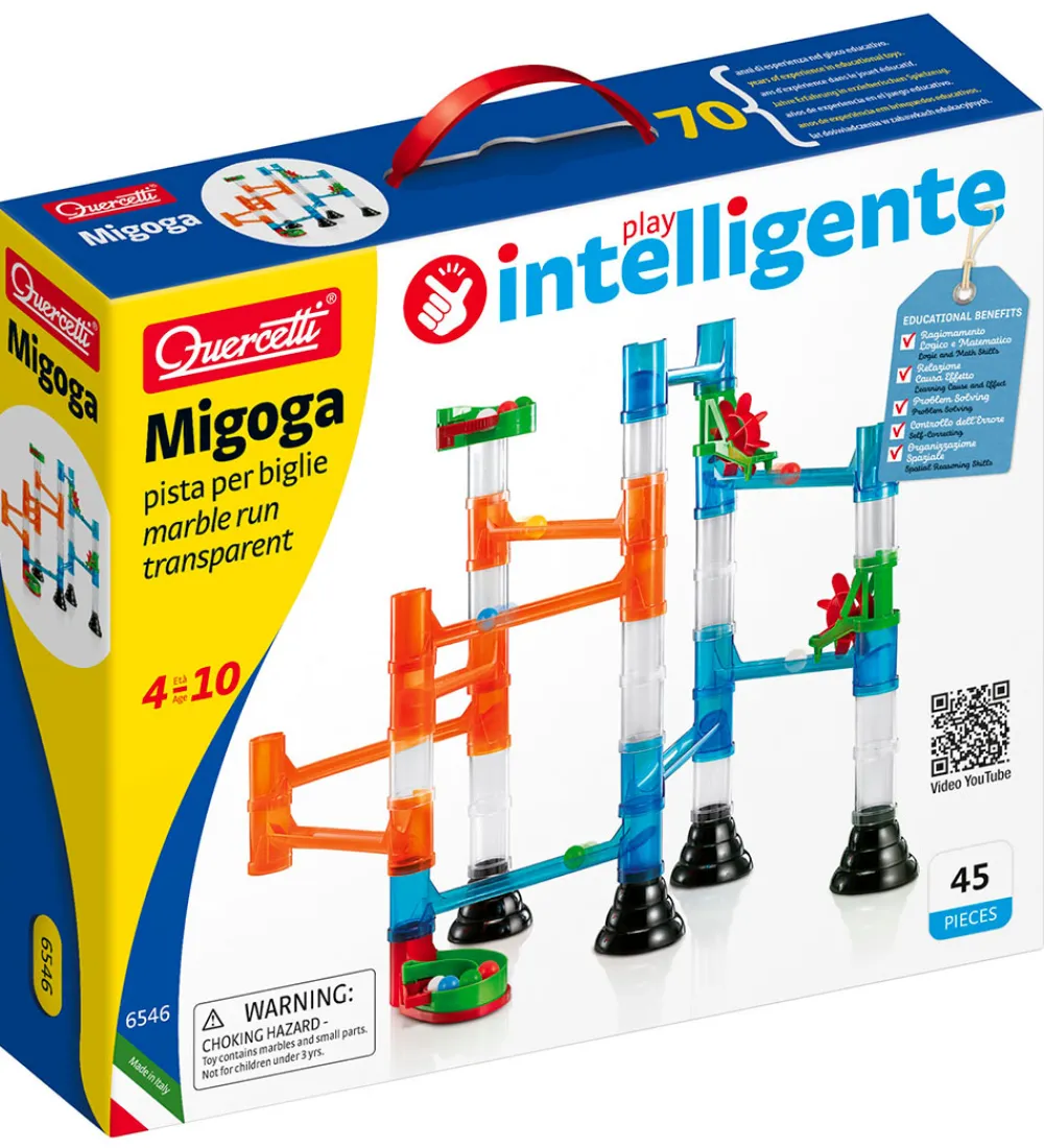 Quercetti Kuglebaner*Kuglebane - Migoga Marble Run Transparent - 45 Dele -